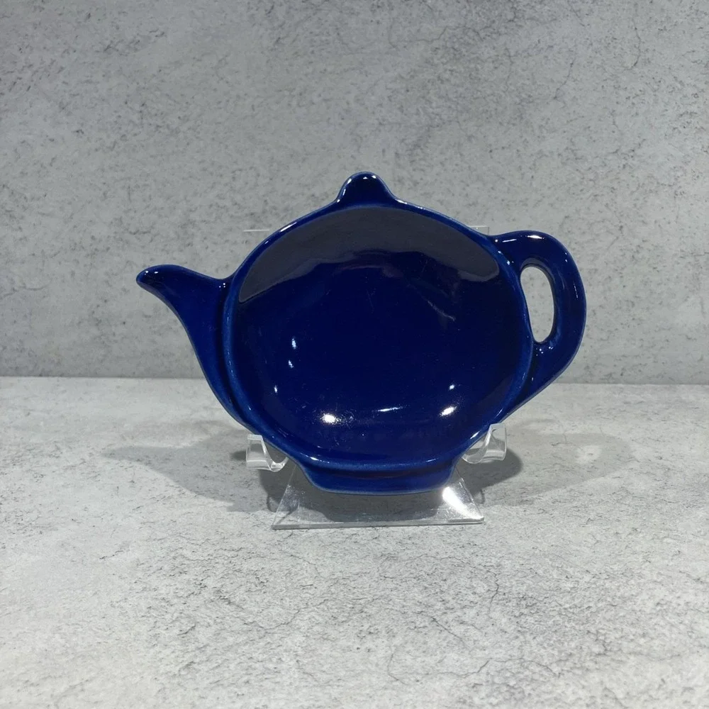 Vintage Tea Bag Holder Rest Cobalt Blue Tea Time Cottagecore HIC Japan